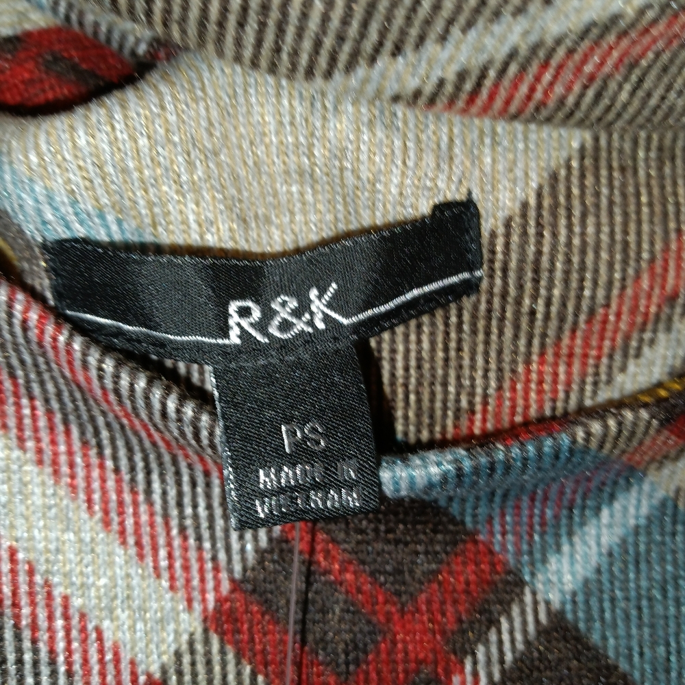 R&K Plaid Dress W/Scarf(PTP 33" L 36") - Picture 4 of 8